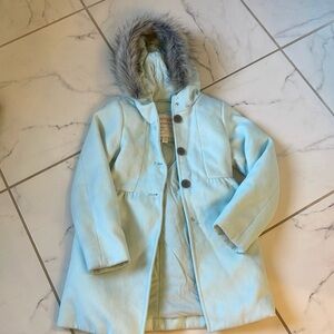 Cat & Jack Mint Green fur Pea Coat